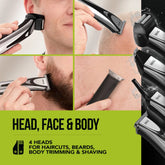 Wahl Elite 8 in 1 Multigroomer Trimmer, Full Body Trimming, Washable Blade Heads, Nose Trimming, Ear Hair Removal, 3026318