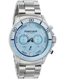 Fastrack Men's Watch Analog, Blue Dial Silver Stainless Steel Strap, 3072SM05