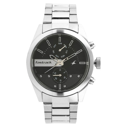Fastrack, Men's, Analog Watch, Black Dial, with Stainless Steel Band, FA-3165SM01