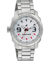 Fastrack, Men's Watch Analog, White Dial Stainless Steel Strap, 3168SM01
