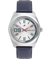 Fastrack, Men's Watch Analog, Silver Dial Blue Leather Strap, 3174SL01