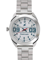 Fastrack, Men's Watch Analog, White Dial Stainless Steel Strap, 3175SM01