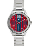 Fastrack, Men's Watch Varsity Collection Analog, Red Dial & Silver Stainless Steel Strap, 3177SM01