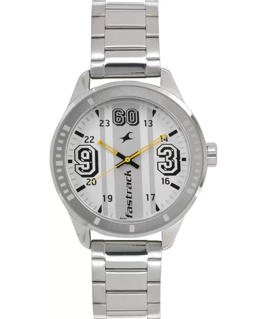 Fastrack, Men's, Analog Watch, Silver Dial, with Stainless Steel Band, FA-3177SM02