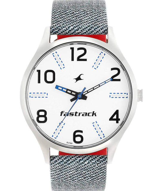 Fastrack, Men's, Analog Watch, White Dial, with Leather Band, FA-3184SL01