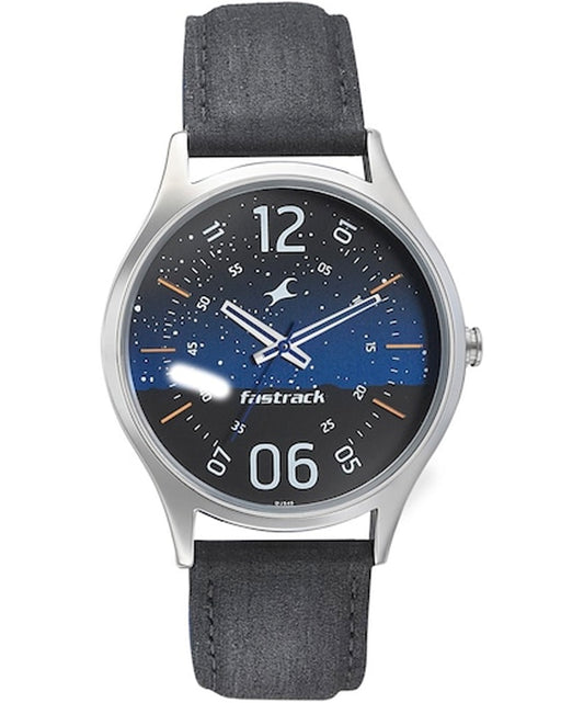 Fastrack, Men's, Analog Watch, Blue Dial, with Leather Band, FA-3184SL03