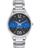 Fastrack, Men's Watch Space Rover Collection Analog, Blue Dial Silver Stainless Steel Band, 3184SM04