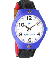 Fastrack, Men's Watch Analog, White Dial Denim Strap, 3191AL01