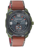 Fastrack, Men's Watch All Nighters Collection Analog, Dark Grey Dial Brown Leather Band, 3192AL01