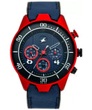 Fastrack, Men's Watch All Nighters Collection Analog, Blue Dial Blue Leather Band, 3195AP02