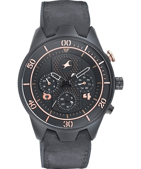 Fastrack, Men's, Analog Watch, Black Dial, with Leather Band, FA-3195AP03