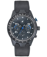 Fastrack, Men's Watch All Nighters Collection Analog, Black Dial Black Leather Band, 3196AP02