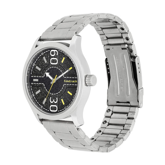 Fastrack, Men's, Analog Watch, Black Dial, with Stainless Steel Band, FA-3197SM02