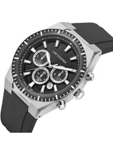 Lee Cooper Men's Multifunction Watch with Black Dial and Black Silicone Band, LC08088.351