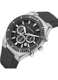 Lee Cooper Men's Multifunction Watch with Black Dial and Black Silicone Band, LC08088.351