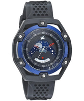 Fastrack, Men's Watch Space Rover Collection Analog, Blue Dial Black Silicone Band, 3207KP01