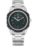 Fastrack, Men's Watch FastFit Collection Analog , Black Dial Silver Stainless Steel Band, 3225KM01