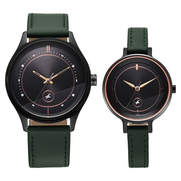 Fastrack, Unisex, Analog Watch, Black Dial, with Leather Band, FA-3247NL01P