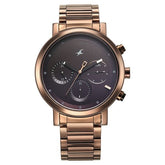 Fastrack Men's Watch Black Dial with Brown Stainless Steel Band, 3287KM07