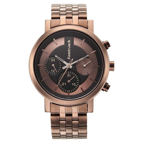 Fastrack, Men's, Analog Watch, Brown Dial, with Stainless Steel Band, FA-3287QM03