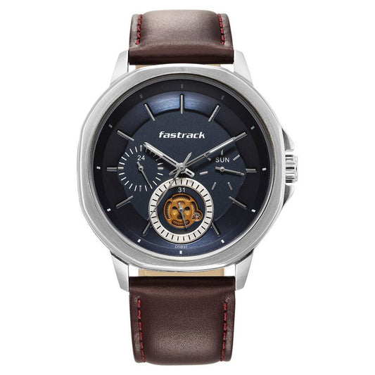 Fastrack, Men's, Analog Watch, Blue Dial, with Leather Band, FA-3303SL01