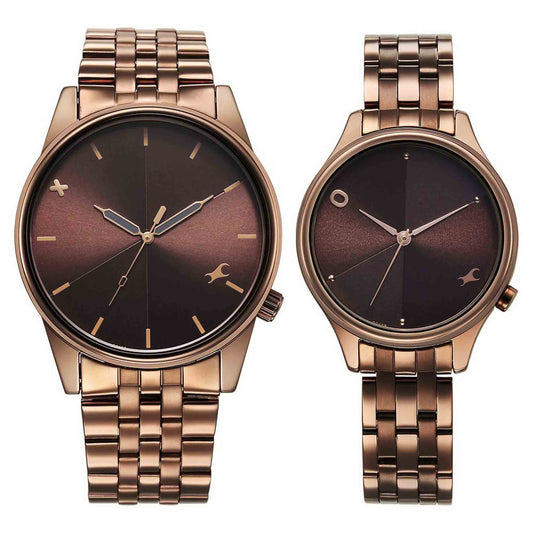 Fastrack, Unisex, Analog Watch, Brown Dial, with Stainless Steel Band, FA-3305QM02P