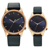 Fastrack Couple Watch Analog Blue Dial with Blue Leather Strap, 3305WL01P