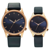 Fastrack Couple Watch Analog Blue Dial with Blue Leather Strap, 3305WL01P