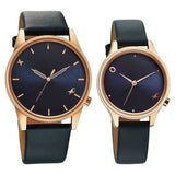 Fastrack Couple Watch Analog Blue Dial with Blue Leather Strap, 3305WL01P