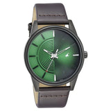Fastrack Stunners Men's Watch Analog Green Dial Brown Leather Strap, 3305NL01