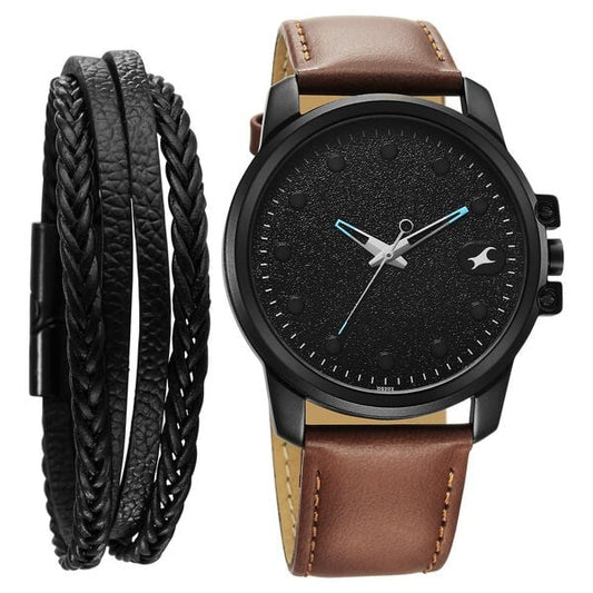 Fastrack, Men's, Analog Watch, Black Dial, with Leather Band, FA-3314NL01