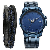 Fastrack Pulse Men's Watch Analog Blue Dial with Blue Stainless Steel Band, 3314QM01