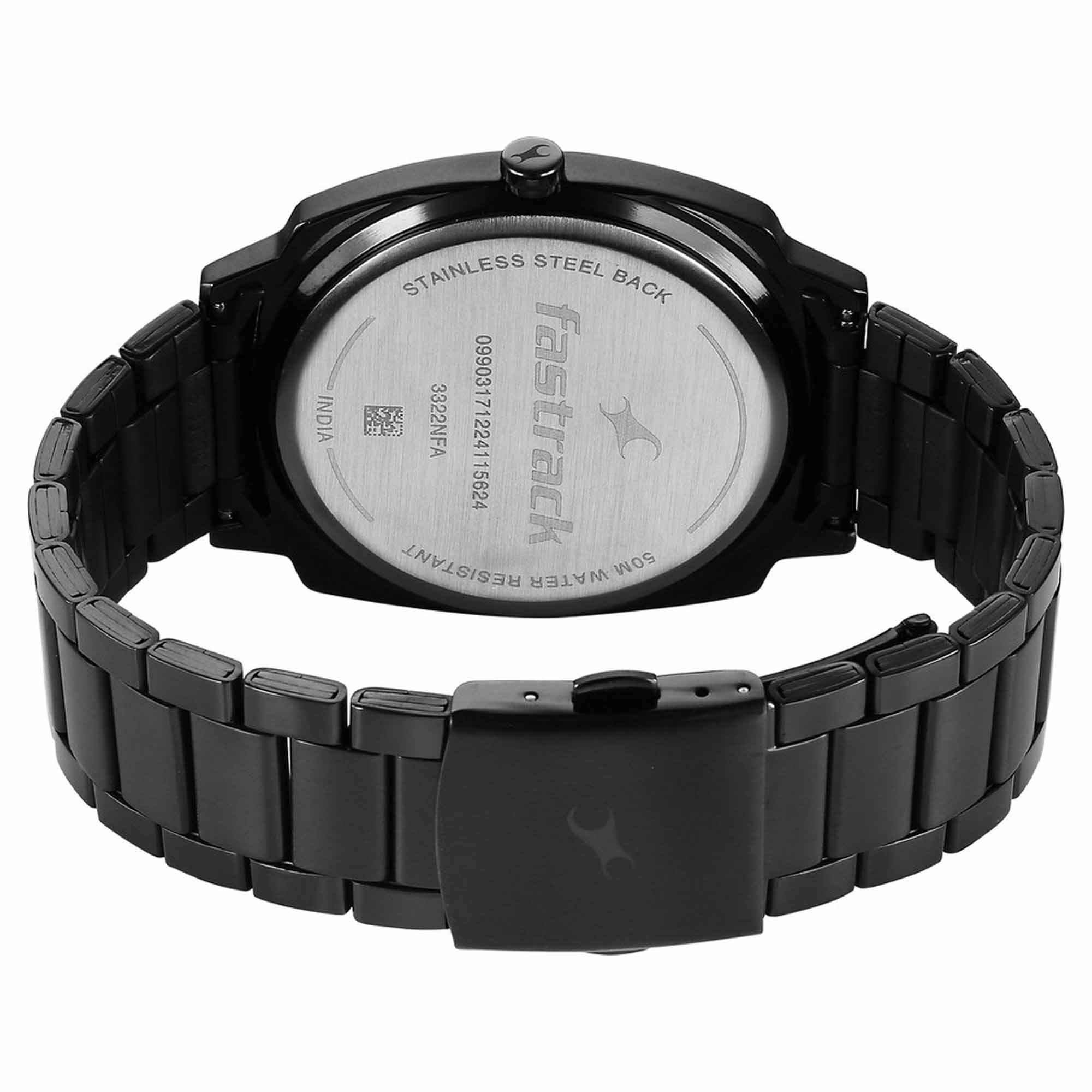 Fastrack, Men's, Analog Watch, Black Dial, with Stainless Steel Band, FA-3322NM01