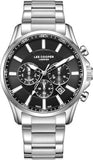 Lee Cooper Men's  Multifunction Watch Gun Dial With Silver Metal Band, LC08217.350