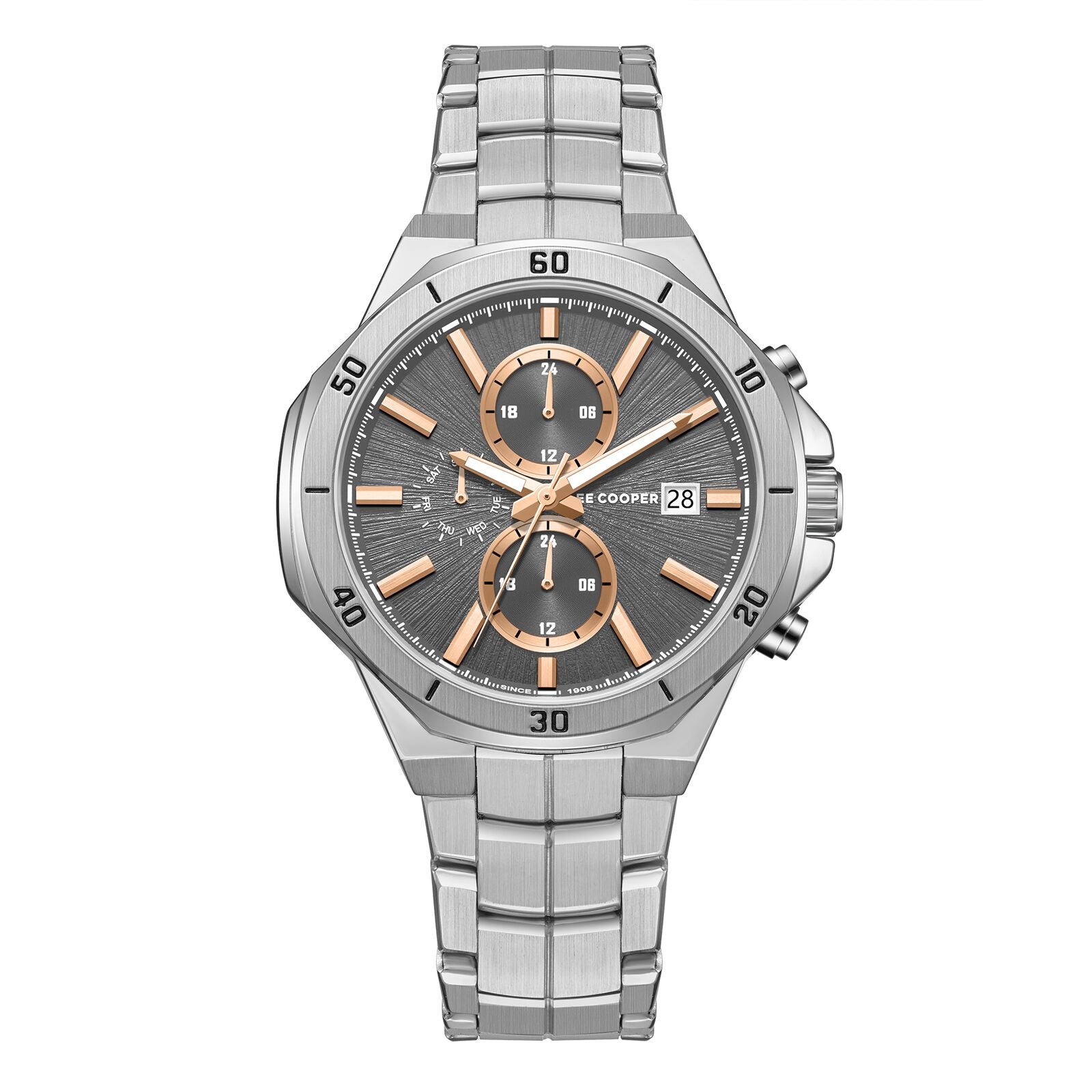 Lee Cooper, Men's, Analog Watch, Silver Dial, with Stainless Steel Band, LE-LC08087.360