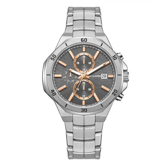Lee Cooper, Men's, Analog Watch, Silver Dial, with Stainless Steel Band, LE-LC08087.360