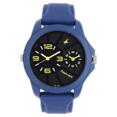 Fastrack 38042PP03 Watches Fastrack, Men's Analog Dual Time Watch, Black Dial Blue Rubber Strap, 38042PP03