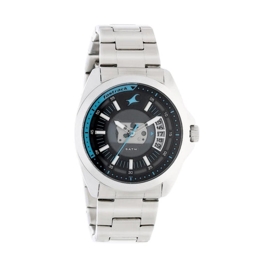 Fastrack, Men's, Analog Watch, Black Dial, with Stainless Steel Band, FA-38049SM01