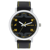 Fastrack, Men's Watch Analog, Black Dial Black Leather Strap, 38052SL05