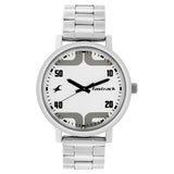 Fastrack, Men's Watch Analog, White Dial Silver Stainless Steel Strap, 38052SM04