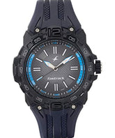 Fastrack, Men's Watch Trendies Collection Analog ,Grey Dial Blue Resin Band, 38056PP01