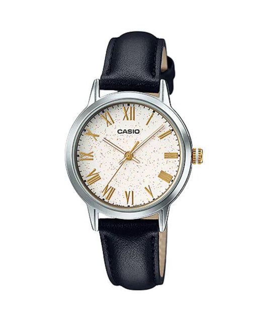 Casio, Unisex Watch Analog, White Dial Black Leather Band, LTP-TW100L-7A1V product image
