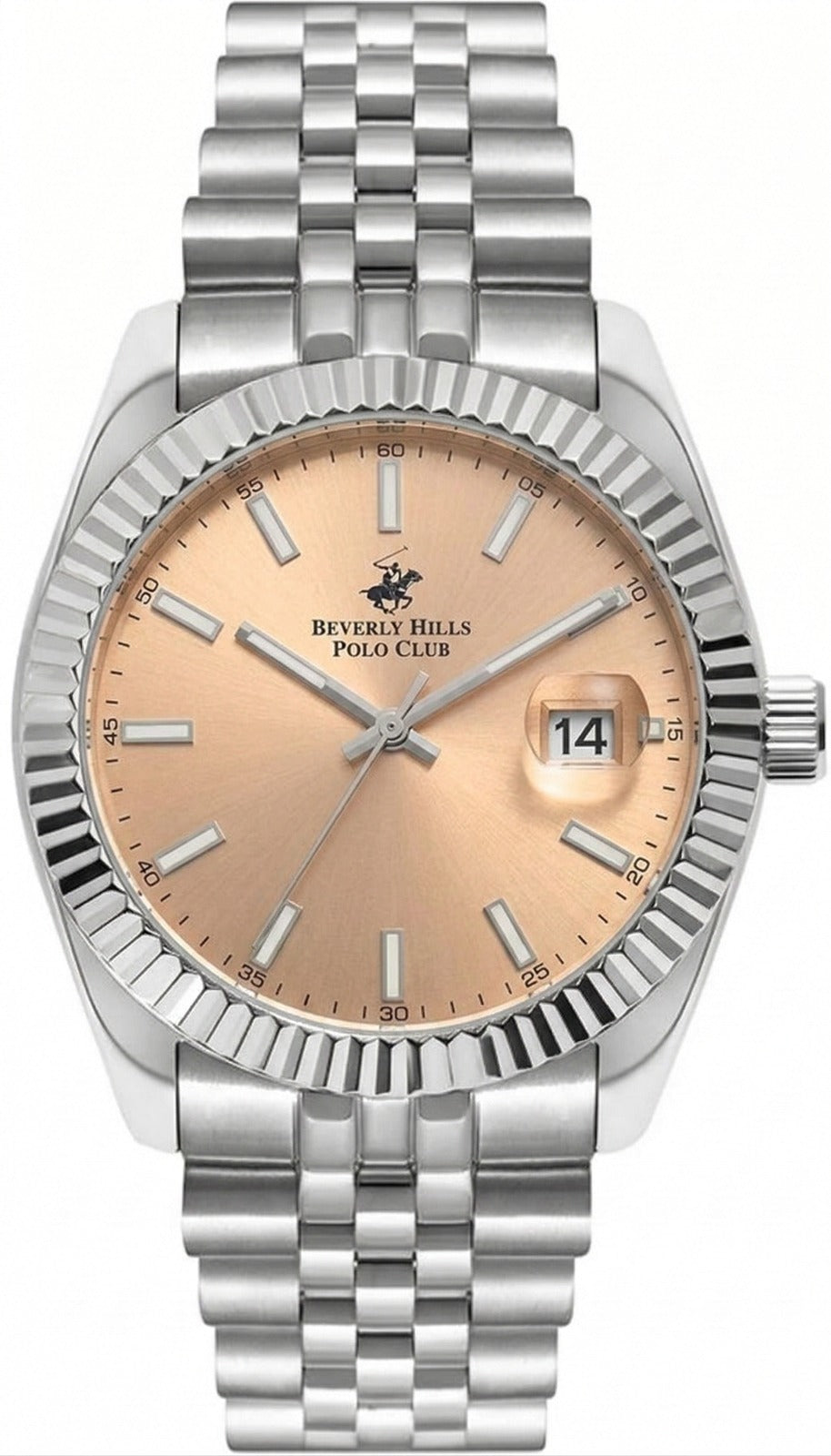 Beverly Hills Polo Club, Men's, Analog Watch, Silver Dial, with Stainless Steel Band, BH-BP3018X.380