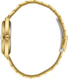 Lee Cooper Men's Date Analog Watch with Silver Dial and Gold Stainless Steel Band, LC08374.130