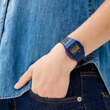 Casio Men's Watch Vintage Collection Digital, Blue Dial Black Resin Strap, F-91WM-2ADF