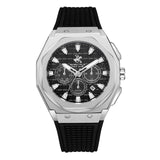 Beverly Hills Polo Club Men's Watch Analog Black Dial with Black Silicone Band, BP3718X.351