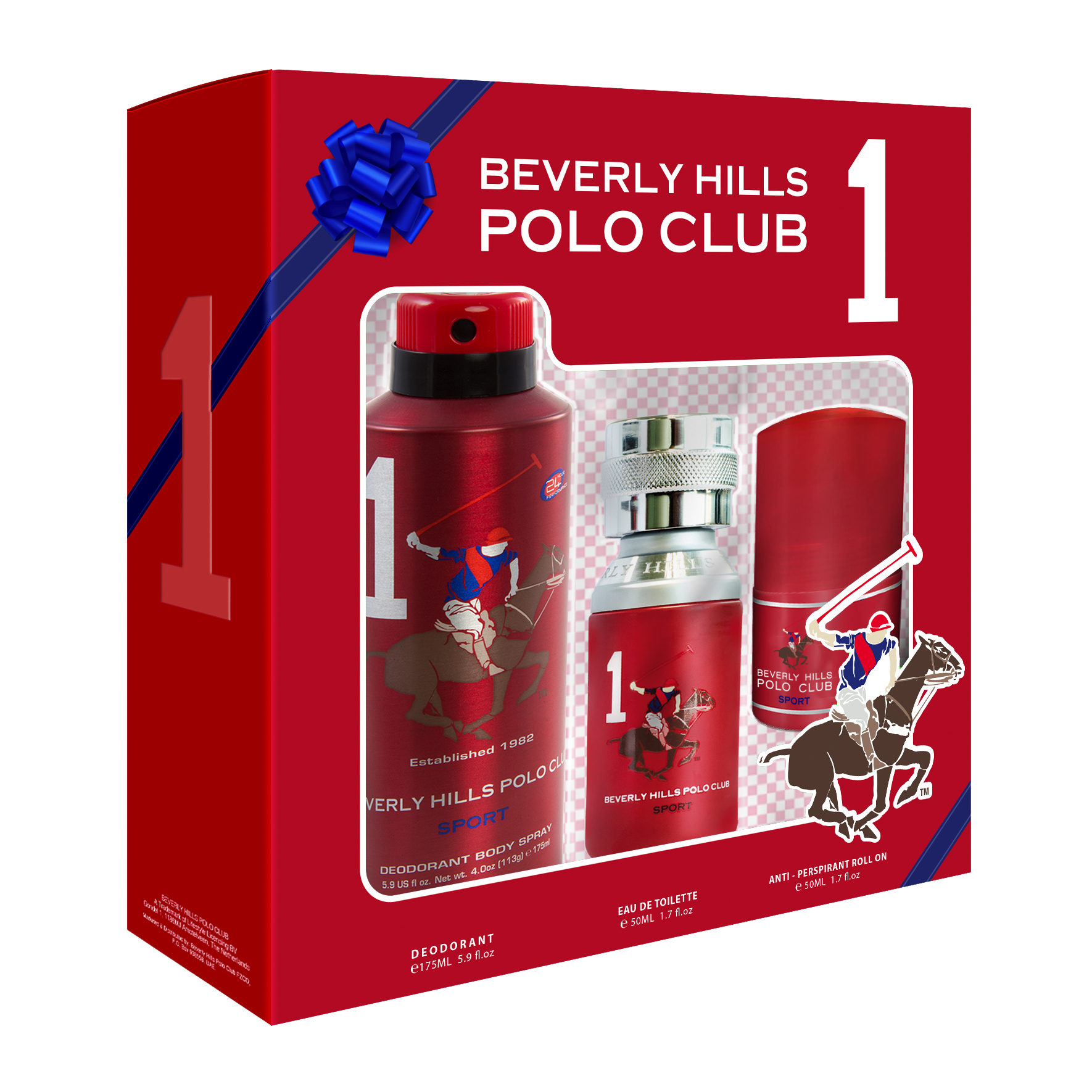 Beverly Hills Polo Club Mastige 3pcs Set for Men EDT 50ml + Deo 175ml + 50ml Roll On-1, BHPC7020