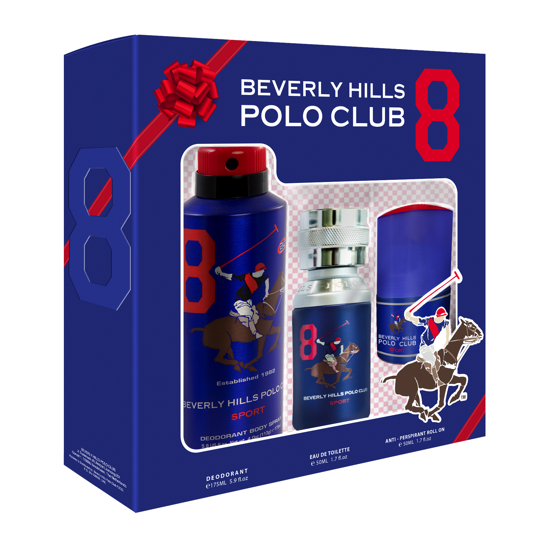 Beverly Hills Polo Club Mastige 3pcs Set for Men EDT 50ml + Deo175ml + 50ml Roll On-8, BHPC7022