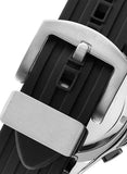 Beverly Hills Polo Club Men's Multifunction Watch with Black To Silver Dial and Black Silicone Band, BP3211X.351