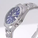 Seiko Men's Mechanical Watch Analog, Blue Dial with Silver Stainless Steel Band, SNKL43K